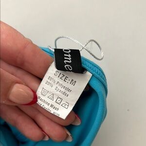 autome | Pants & Jumpsuits | Blue Womens Jumpsuit Spag Strap 7 Inseam ...